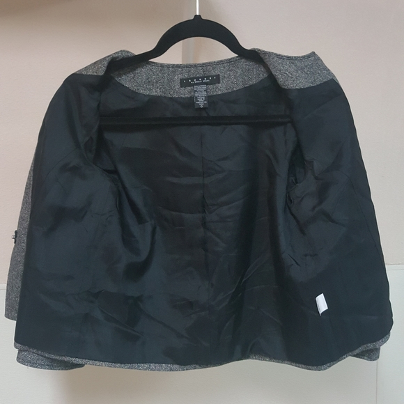 0 LAUNDRY BY SHELLI SEGAL BLENDED BLACK & WHITE THAT LOOKS GRAY SHRUG JACKET - Picture 5 of 12